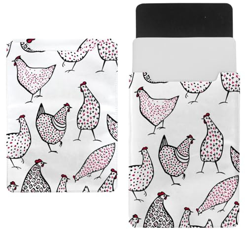 Laptop Sleeve Carry Case Protective Bag 14 inch, Waterproof Slim Computer Cover Bag for Tablet Notebook - Ink Drawing Speckled Chickens