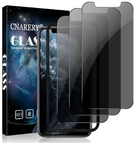 Cnarery 3 Pack Privacy Screen Protector for iPhone 11 Pro Max/XS Max, Anti-Scratch 9H Hardness Scratch Resistant Case-Friendly, Anti Spy Tempered Glass Film 1