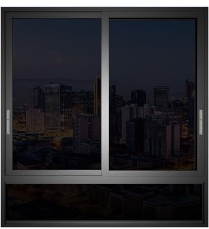 Pellicola per Finestra Privacy 120 x 200 cm Anti-Uv Controllo Del Calore Pellicola Specchio per Vetri Finestre Decorativa in Vetro per Soggiorno e Ufficio, Nero