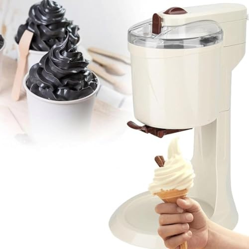 ZMJGLL Eismaschine, 1L Frucht-Softeis-Maschine, Haushalts-Softeis-Maschine, einfache EIN-Knopf-Bedienung, für zu Hause, gefrorener Joghurt
