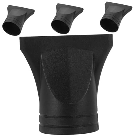 Zerodeko 4 Pezzi Ugelli per Phon Nero in Plastica, Concentratori Stretti da 4 a 4,8cm, Accessori per Asciugacapelli per Migliorare la Performance e Facile Installazione