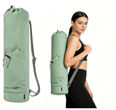 Oaygat Exercise Yoga Mat Carrier Multi-Functional Storage Bag Waterproof Wet Pocket and Drawstring Water Bottle Pocket for Women & Men