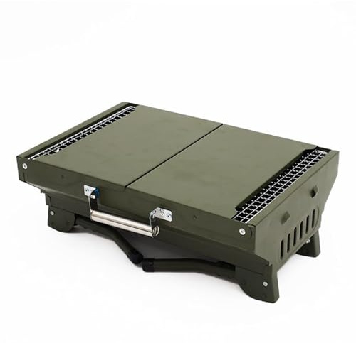 Barbecue portatile a carbone e affumicatore con termometro, barbecue pieghevole da tavolo per cucinare all'aperto, campeggio, giardino, picnic e viaggi, pulizia senza sforzo