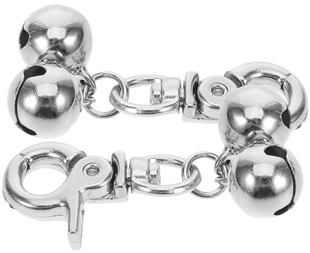 VALICLUD 2 Stück Haustierhalsband Glöckchen aus Edelstahl Kleine Silberne Glocke mit Lautigem Klang Zubehör für Hunde und Katzen