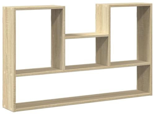 Favemtsl Wandregal in Sonoma-Eiche, Hängeregal für die Wand, Wandboard zur Aufbewahrung, Holzwerkstoff, 99 x 15 x 60 cm, Stabile Regalwürfel für Wohnzimmer und Büro