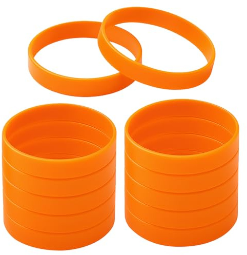 GOGO 12 st silikonarmband för vuxen, gummiarmband, festtillbehör – orange