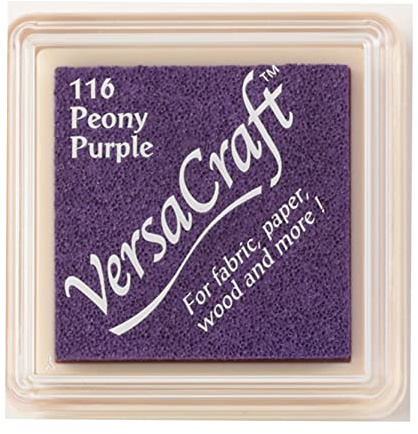 Tsukineko VersaCraft Stempelkissen - Lila, Peony Purple - Klein - Wasserbasis, Deckend, Beständig gegen Ausbleichen - Embossing