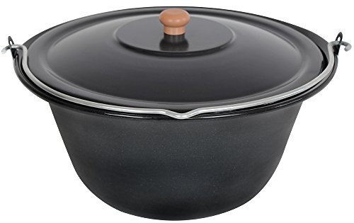 GRILLPLANET 9174 Gulaschkessel 30 Liter mit Deckel emailliert, Kesselgulasch Topf