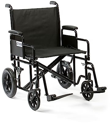 Drive Bariatric / Heavy Duty Steel Transport Chair with 22 Seat Width