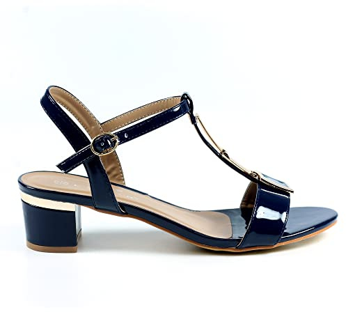 Lunar Damen Blaze 'T' Bar Sandale, blau, 37 EU