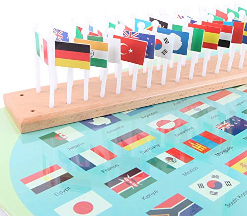 Montessori-Store Carte Mondiale avec Drapeaux à Placer