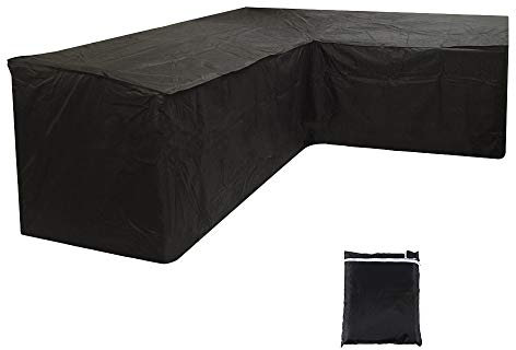 Judy1980 Abdeckung für Gartenmöbel L-Form, Wasserdicht Sofa Abdeckung Schutz vor Staub und verlängert die Lebensdauer von Möbeln, Schutzhülle Gartenmöbel (215 x 215 x 87 cm, Schwarz)