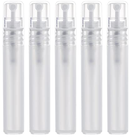 KINBOM 5 Piezas 8ml Atomizadores de Perfume, Recargables Mate Botellas de Spray Plástico para Viajes Niebla Fina Botellas de Pulverizador Vacías para Cabello Rostro Plantas (Blanco)