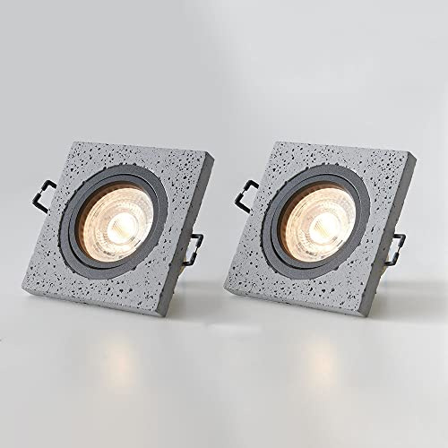 foco de cemento, iluminación LED empotrada, mini luz de techo industrial, montaje empotrado ajustable, iluminación puntual de acento interior, paquete de 2 focos direccionales para el vestíbulo del pa