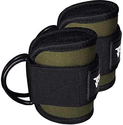 Just Fitee® Fitness Fußschlaufen Kabelzug mit D-Ring gepolstert für Kickbacks, Gesäß- und Beintraining, Knöchelschlaufen zur Verbesserung der Bauchmuskulatur, Fußschlaufen für Damen und Herren