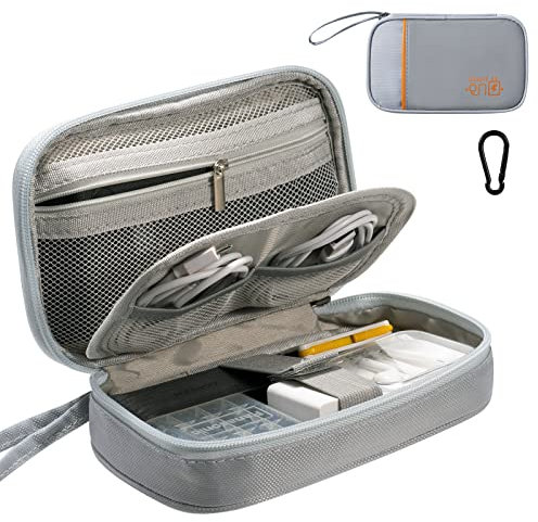 OrgaWise Kabeltasche Kabelorganizer Reisen Kabel Etui Elektronik Zubehör Organizer Tasche Universaltasche für Bag Accessories Handy Ladekabel, Powerbank, USB Sticks (RH2219C-Grau)