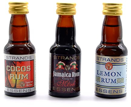 Cocos Rum + Jamaica Rum + Lemon Rum 3x25ml – Alkoholfreie Aroma-Essenz für hausgemachte Cocktails & Liköre