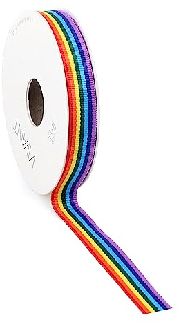 Vivant Regenbogen Band Regenbogen Ripsband Dekoband Geschenkband Dekoration LGBTQ Hochzeit Geschenk Verpackung Karten Handwerk, 15mm/15m