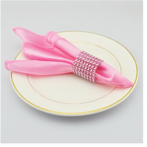 Servietten 12 Stück Satin-Stoffservietten, 30 x 30 cm, for Tisch, Geschirrtuch, Hochzeit, Dekoration, Taschentuch, Abendessen, Weihnachten, Satin-Serviette Papierservietten (Color : Light Pink)