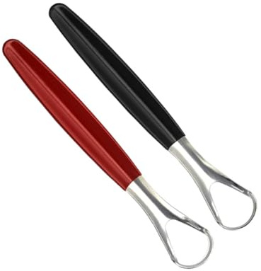 GLEAVI Portatile 2 Pz Lingua Detergente Per Metalli Detergente Per Acciaio Inossidabile Raschietto Orale Raschietto Per La Bocca Spatola Di Metallo Spatola a Mano Manuale Macchia
