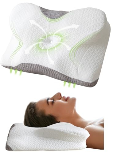 Good Nite Memory-Foam-Kissen für Nacken und Schulter, Nacken, orthopädisches Kissen, geeignet für seitliche Rücken- und Bauchlage (Feste Unterstützung, 60 x 40 x 12/10 cm)
