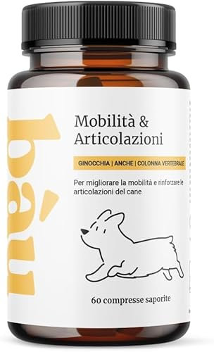 bàu Cosmesi Integratore Articolazioni Cane, Condroprotettori Cane, Migliora Mobilità e Rinforza Le Articolazioni con Cozza Verde, Condroitina e Glucosamina - 60 Compresse