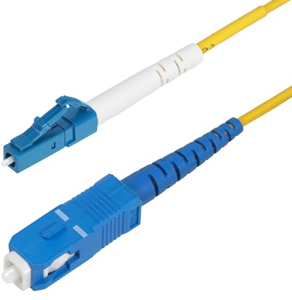 StarTech Câble Fibre Optique OS2 5m, LC vers SC UPC, 9/125 Simplex, LSZH | Monomode, Transmission BiDi, Immunisé EMI, Compatible OS1, Réseaux 40G/100Gbps, Cordon de raccordement