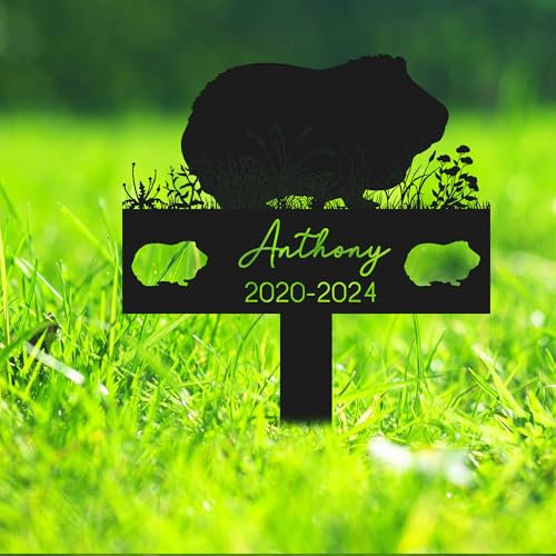 Piquet commémoratif personnalisé pour cochon d'Inde - Marqueur funéraire pour les amoureux des animaux de compagnie, cadeau de condoléances pour les amoureux des animaux de compagnie, cadeau de perte