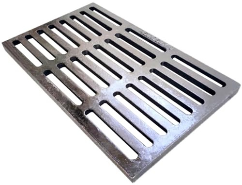 CYHTYM Grille De Drainage Caniveau Grilles de Drainage extérieures en Fonte, Couverture de Drainage rectangulaire pour Garage, Jardin, Trottoir, terrasse(50x50x4cm/19.6x19.6x1.6in)
