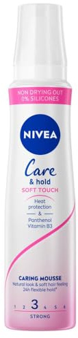 Nivea - Pack de 6 espuma para el cabello – Cuidado & Sujeción Soft Touch n.º 3-150 ml