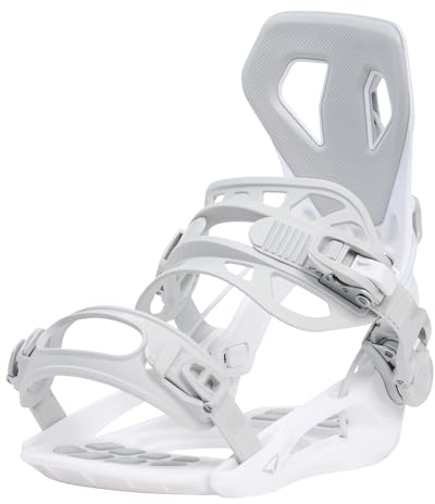 SP Bindings Base de fijación para tabla de snowboard, talla L, color: blanco, sistema FASTEC patentado, híbrido con Quick Entry + correa, Performance + Comfort, para hombre y mujer