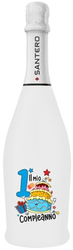 BRANDGIFT.IT Bottiglia Personalizzata Compleanno Santero 958 Spumante Extra Dry Perlage Persistente Aromaticità Floreale Bottiglie Personalizzate Ottimo Regalo Per Brindisi Originali