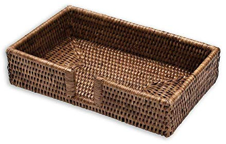 Caspari Entertaining with Caspari Rattan Guest Towel Holder