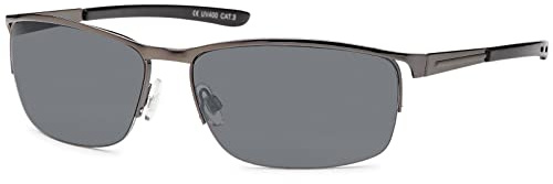 BEZLIT Sonnenbrille für Damen & Herren – UV400 Schutz, Filterkategorie 3 für starkes Sonnenlicht, rechteckiges Metall-Design mit komfortablen Nasenpads