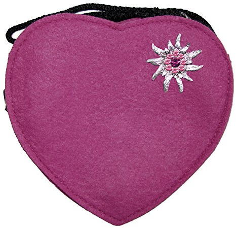 Trachtenland Herz Handtasche aus Filz – Damen Umhängetasche mit Edelweiß, Hirsch oder Herz Applikation – Trachtentasche fürs Oktoberfest & Dirndl