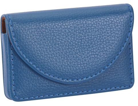 AI-DEE RFID Blocking Card Holder - Leather Card Case and Front Pocket Wallet with Magnetic Shut - Blue