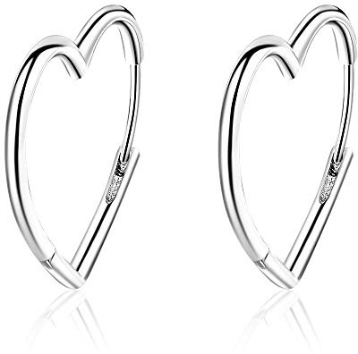 Chandler Liebe Herz Creolen für Frauen Mädchen Geschenk Big Circle Mode Herz Ohrringe 925 Silber Ohrringe Geburtstagsgeschenk zierlicher Schmuck