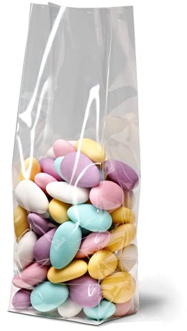 Pz 100 Bustine Trasparenti Alimenti Biodegradabili, Sacchetto Porta Confetti, Buste Bustine Alimentari, Sacchetti Nascite Bomboniere Regalo, Sacchetti Sacchettini Regalo Compostabili, Eco, Bio