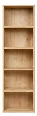 furni24 Bücherregal mit 5 Fächern, Holzregal, Würfelregal, Aufbewahrungsregal, Saphir Eiche, 40x24x132h
