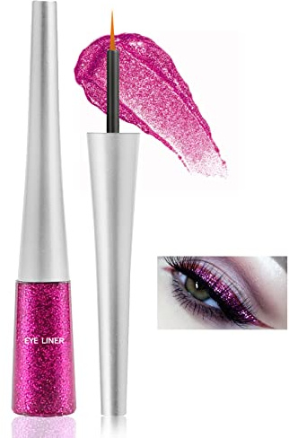 Boobeen Bunter Glitzer Eyeliner - Flüssiger Schimmer, Wasserfester Metallischer, Wischfest - Geeignet für Frauen, 1 St. (15#)