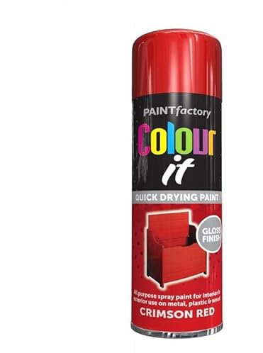 SuperGift.com Red Gloss All Purpose Aerosol Spray Paint 250ml Quick Drying Spray, Fast Dry and Excellent Coverage for Metal, Wood, Plastic and More by Diva Gift