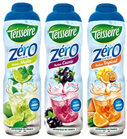 3 jarabes sin azúcar Mojito, Grosella negra, Tropical 3X0.6L