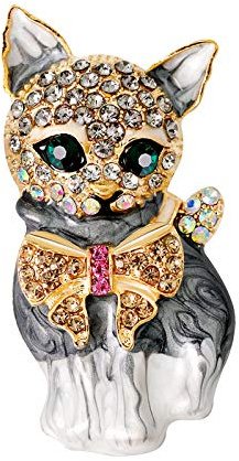 Brooch for Women Easter St Patrck Day Animal Diamond Cat Decoration Brooch Fashion Luxury Occident Banquet Trend Brooch Cardigan Clip (as show, One Size)