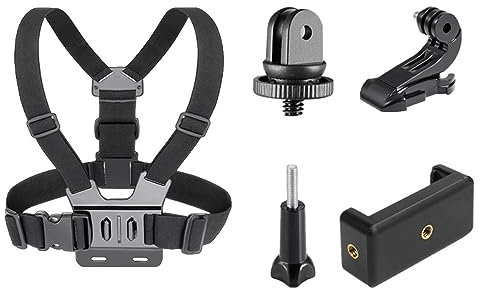 Wokyo Outdoor Cell Phone Live Chest Harness Cell Phone Holder for First Person Bike Kayak Fishing Skateboarding POV VLOG Video Recording (Chest Strap)