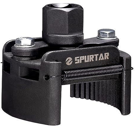 Spurtar Adjustable Oil Filter Wrench 2-3/8 to 3-1/8 inch 60-80mm Universal Oil Filter Removal Tool 1/2'' Drive Cap Style Oil Filter Tool Fits Small Medium-sized Spin-on Oil Filters UTV JetSkis