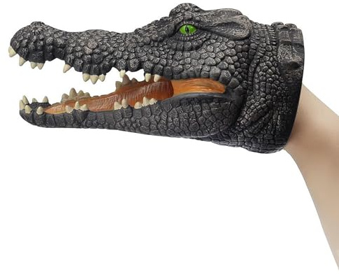 JIAHG 9 Zoll Krokodil Handpuppen Tier Handpuppe weiche Gummihandschuhe Krokodil Spielzeug Alligator Kopf Puppen Rollenspiel Spielzeug für Erwachsene Kinder