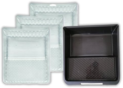 Maler Set Farbwanne 32 x 26 cm inkl. 3X Farbwanneneinsatz Kunststoff Lackwanne Lackierwanne Malerwanne