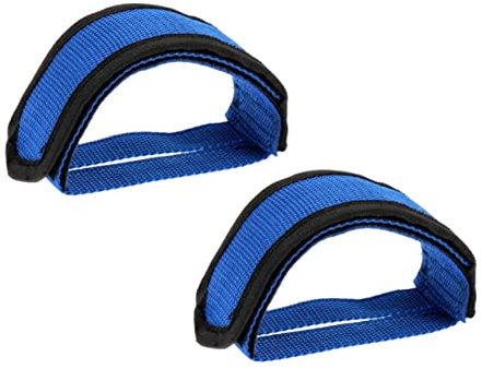 Riemenpedale mit Pedalriemen für Fixie Fahrräder, Blau, Nylon