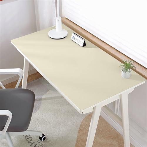 LIVEINU Multifunktionales Office Mauspad, wasserdichte Schreibtischunterlage aus PU-Leder, rutschfeste Schreibtischmatte für Büro und Zuhause, Beige, 70x140cm