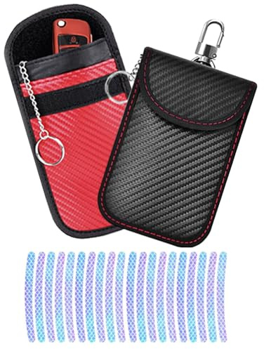 BSITSSS 2 Stück Autoschlüssel Schutz Keyless, Keyless Go Schutz Autoschlüssel, Schlüsseletui für RFID Blocker Autoschlüssel Tasche Keyless Go Schutzhülle Schlüsseltasche, Hülle Schutz Keyless, 14*9cm